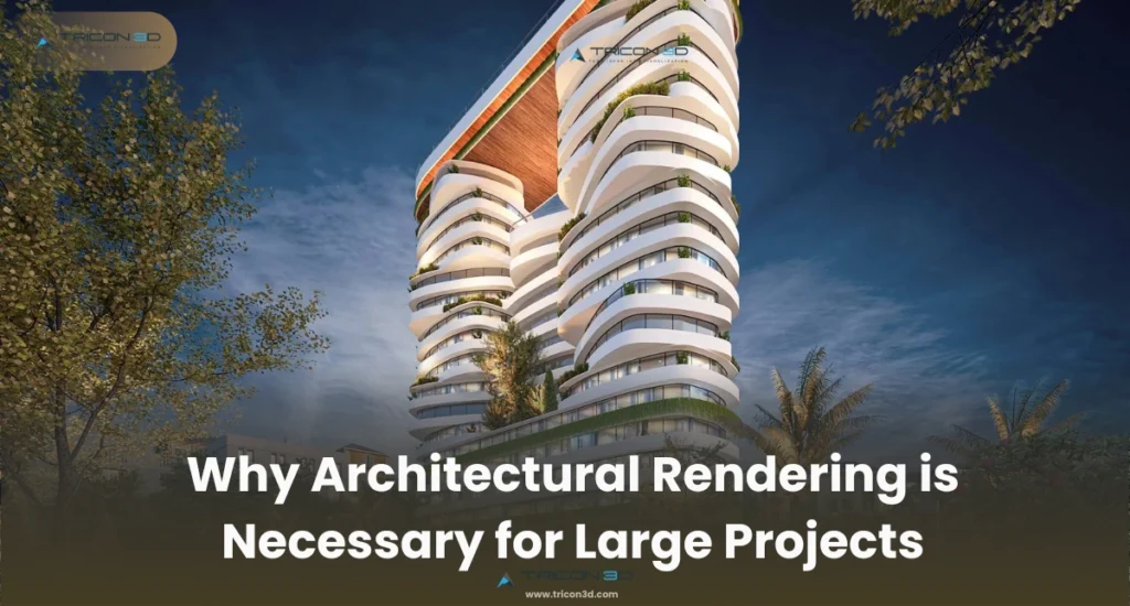Architectural Rendering of a modern commercial building in Pakistan