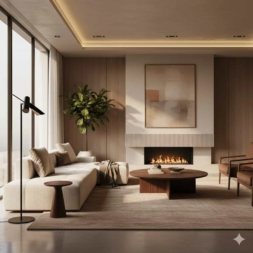 Architectural 3D visualization rendering of luxury interior design